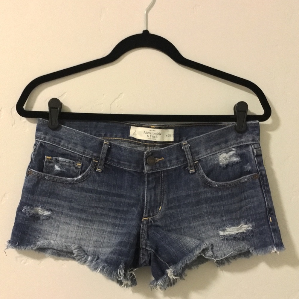 Distressed jean shorts